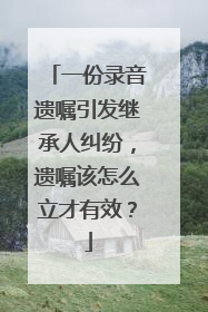 一份录音遗嘱引发继承人纠纷，遗嘱该怎么立才有效？